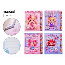 Блокнот ДЕВОЧКИ 9х12.4 см, 80 л. M-3201