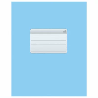 Тетрадь А5, 48 л., HATBER-ECO скоба, офсет №2 ЭКОНОМ, клетка, обложка мелованная бумага, "Голубая", 48Т5D1, 48Т5D1_27730