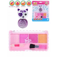 Набор детской косметики "Кошечка" (лак, тени, кисть, апплик, цвет микс) ( Арт. КС-5217)