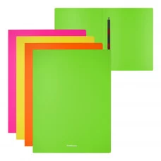 Папка-скоросшиватель пластиковая с пружинным механизмом ErichKrause Matt Neon, A4, ассорти 1шт 50131