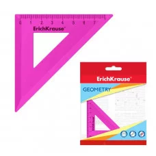 Угольник пластиковый ErichKrause Neon Solid 45°/7см розовый 57878