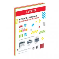 Бумага цветная А4 80г/м2 MIX неон 100л 5цв*20л DEVENTE 2072949 461008