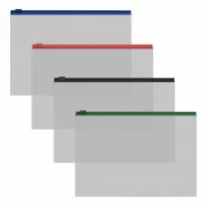 Zip-пакет пластиковый ErichKrause Fizzy Clear c цветной молнией, B5, прозрачный, ассорти 50327