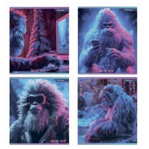 Тетрадь 48л., А5, клетка, Alingar "Big foot, Neon", скрепка, мелованный картон (стандарт), блок офсет AL11223