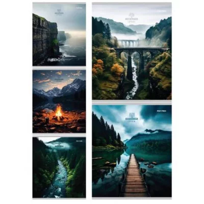 Тетрадь КЛЕТКА 48л. АТМОСФЕРНЫЕ ВИДЫ (48-5715) цвет. мелов. обл. 48-5715