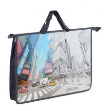 Папка для рисунков и труда АРХИТЕКТУРА В ГРАФИКЕ  А3 молния сверху пластик ПТР-1822