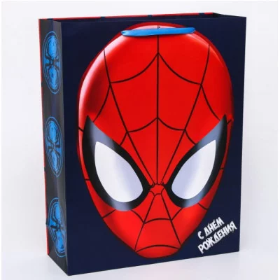 Пакет ламинат вертикальный "Ты- супергерой", Человек-паук, 31 х 40 х11 см 2019749