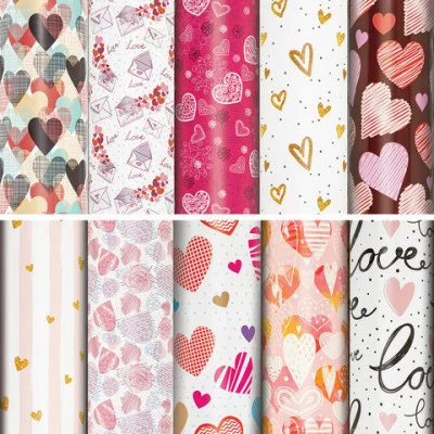 Бумага упаковочная "Love Story", 70x100 см, 1шт.цвет ассорти, ЗОЛОТАЯ СКАЗКА, 591916