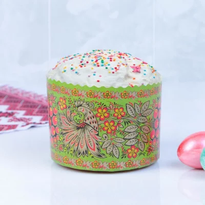 Форма бумажная для кекса, маффинов и кулича "Хохлома" 134 x 100 мм, МИКС 4181654