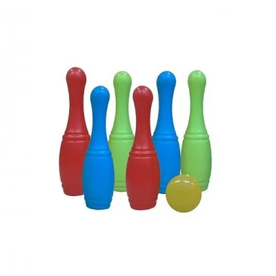 НАБОР КЕГЛЕЙ. 6 шт. + 1 маленький мяч (сетка) (Арт. И-1627) И-1627