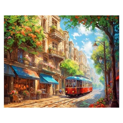 Алмаз. мозаика (клас.) 40х50 см, с подр.,с частичн. заполн. (30цв) Летний трамвай (Арт. НД-0583)