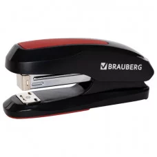 Степлер №24/6, 26/6 BRAUBERG "Super", до 30 листов, черно-красный, 229085