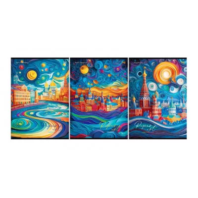 Тетрадь 80л., А4, клетка BG "Paper art", матовая ламинация, выб. лак 378740