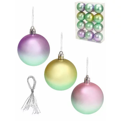 Набор ёлочных шаров 12 шт Чудеса, 6 см, нежные оттенки НУ-4189