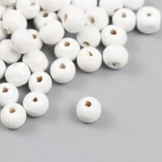 Бусины для творчества дерево "Белые" d=0,8 см набор 20 гр   9888412