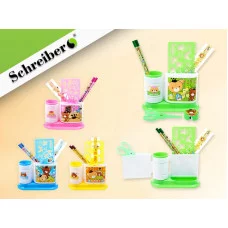 Канцелярский набор S 2642, Schreiber: линейка, ножницы, точилка, 2 ч/гр. карандаша, 4 цв. в асс. 10Ш130