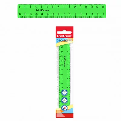 Линейка пластик 15см "Neon Solid" зеленый е/п ERICH KRAUSE 50572 154386