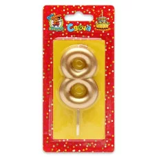 Свеча для торта Золотая Цифра 8 С-1806 466-5-305-41806-4