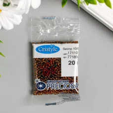 Бисер "Preciosa" прозрачный с серебр. центром, , 20 гр, тёмно-янтарный 6944619