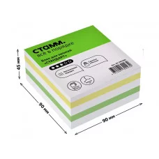 Блок для записей СТАММ "Стандарт", 9*9*4,5см, ассорти 331312