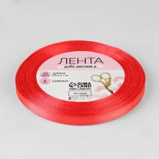 Лента атласная №65 6мм*25±1ярд коралловый АУ 1218067