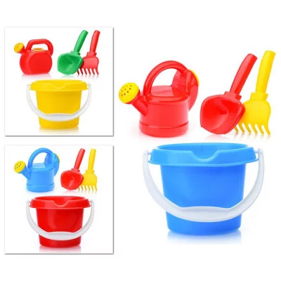 Песочный набор 4 предмета ( ведро, совок, грабли, лейка ) У351