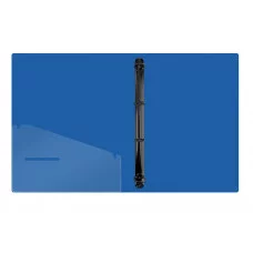 Папка на 4 кольцах Berlingo "Soft Touch", 24мм, 700мкм, синяя, D-кольца, с внутр. карманом 338221