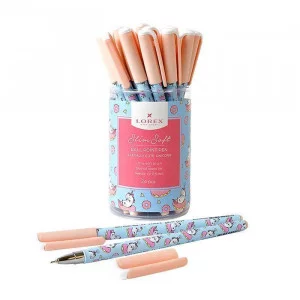 Ручка маслян. LOREX ILLEGALLY CUTE.UNICORN серия Slim Soft 0,50 мм синий, кругл. прорезин. корп., иг 189577