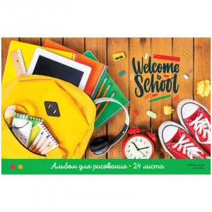 Альбом для рисования 24л А4 на скрепке ArtSpace Школьный Welcome to school 311497