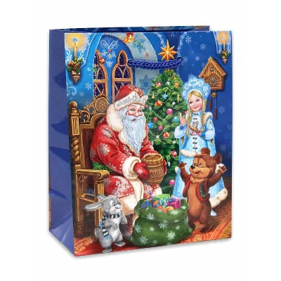 Пакет подарочный с глянцевой ламинацией 11,5x14,5x6 см (S) Всем подарки!, 128 г ПКП-1674