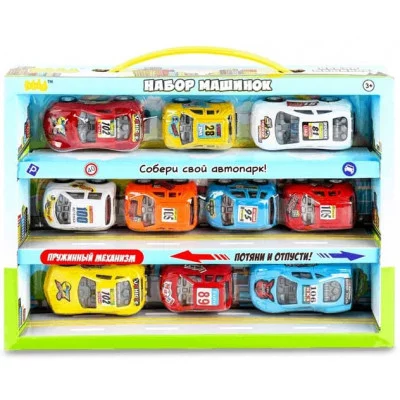 Набор игрушек "Пуллбэк: Автотранспорт" (5 см, 10 шт., пружинный механизм) BBA1602-133