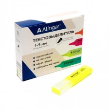Текстовыделитель, желтый, Alingar, "Line-2" прямоугольный корпус, скошенный, 1-5 мм AL5535