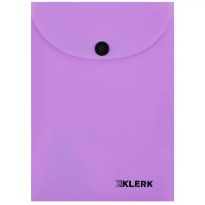 Папка-конверт на кноп А6 (115*165мм) 0,18мм KLERK Pastel 241313 непрозрачная лаванда 241313