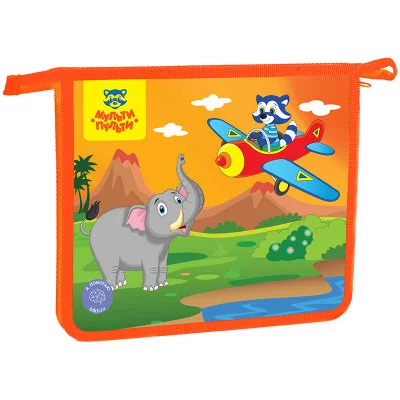 Папка для тетрадей 1 отделение, А5, Мульти-Пульти "Приключения Енота", пластик, на молнии 256011