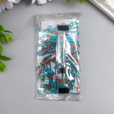 Бисер Чехия "GAMMA" 2.5 x 5 мм  25 г  1-й сорт №30 коричнево-голубой/прозрачный 7188039