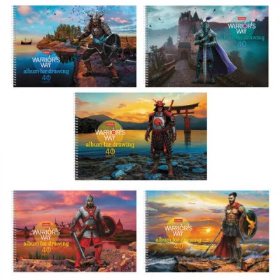 АЛЬБОМ для рисования 40л А4ф перфорация на отрыв спирали Конгрев фольг выб УФ лак 058395 Аль4255