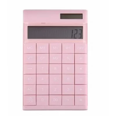 Калькулятор Alingar 12 разрядов 172*100*18 мм двойное питание розовый выдвижная подставка батарея в комплекте 1шт AL13233