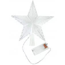 Верхушка на ёлку "Звездочка", 20 см, 10 LED, 2 режима, мульти, от  батареек. НУ-2592