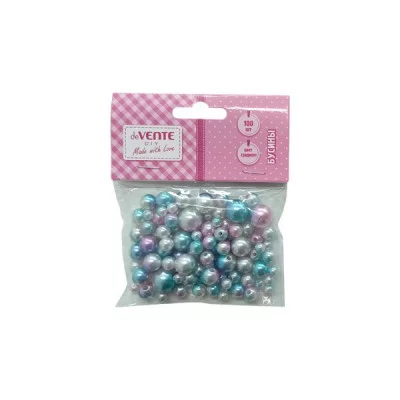 Бусины в наборе пластик "Green Forest" 100шт градиент мятно-розовый е/п DEVENTE 8001208 858926
