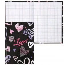 Книжка записная А6 105*150 48л клетка склейка тв обл 7Бц КОКОС Сердечки 241109