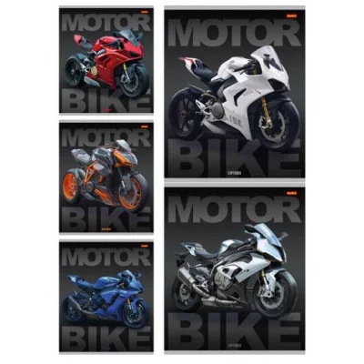 Тетрадь КЛЕТКА 48л. РАЗНЫЕ МОТОЦИКЛЫ (Т48-4861) (обл. - цвет. мелов. второй блок) Т48-4861