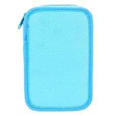 Пенал 3-секц. ОДНОТОН голубой (ПН-2469) 190х115, капля ПН-2469