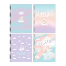 Тетрадь 80л., А5, клетка на гребне BG "Fluffy", матовая ламинация 341034