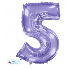 Шар (40\'\'/102 см) Цифра, 5, Сиреневый, 1 шт. в уп. B901765L