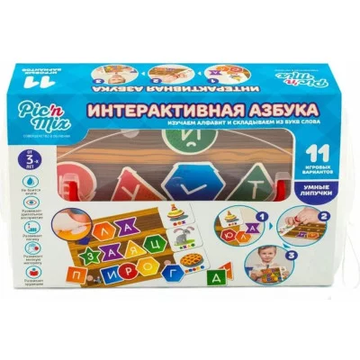 Обучающая игра пазл-липучка "Интерактивная азбука" в боксе 113026