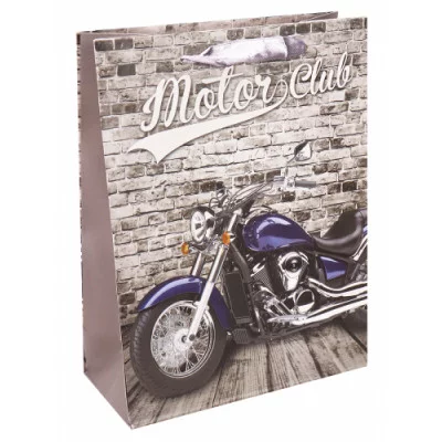 Пакет подарочный Dream cards 1шт Крутой мотоцикл и серая стена 18х24х8.5см(M),210 г ПКП-3442