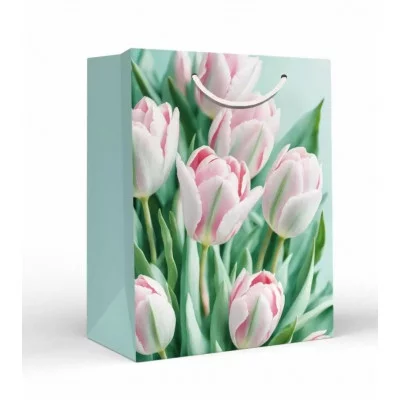 Пакет подарочный (M) "Розовые тюльпаны" 151102665