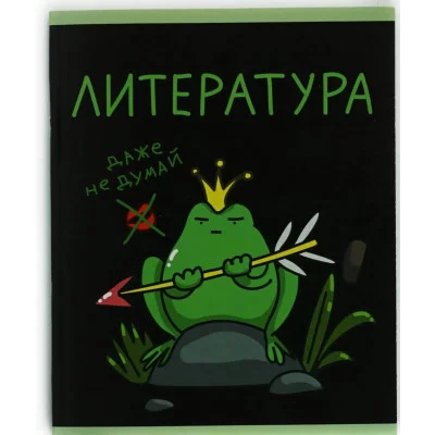 Тетрадь предметная "Жабка" 48л Скрепка Клетка/Линия Обл мел картон твин лак Бумага бел оф 60г/м2 справоч мат-л Титул
