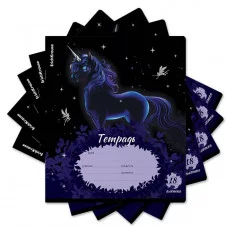 Тетрадь школьная ученическая ErichKrause Black Unicorn, 18 листов, клетка, выборочный УФ-лак  018019154-63272