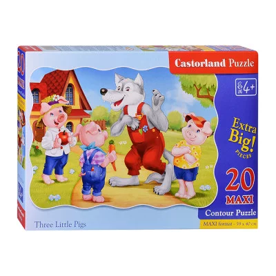 Пазлы 20 "Три поросенка" MAXI С-02399